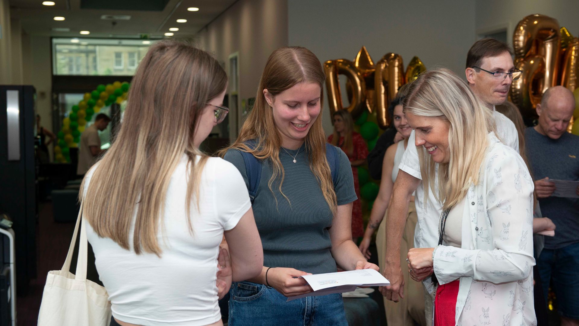 Students opening results.