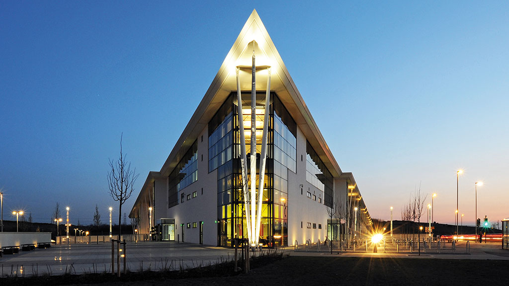 Photo of Castleford College at night