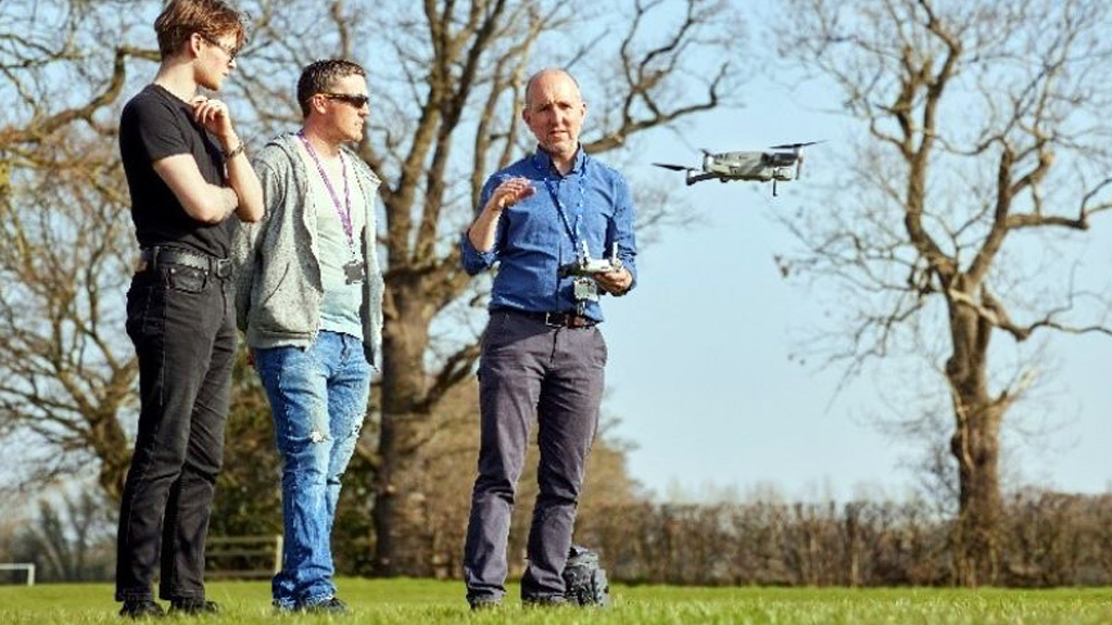 Students with drone 