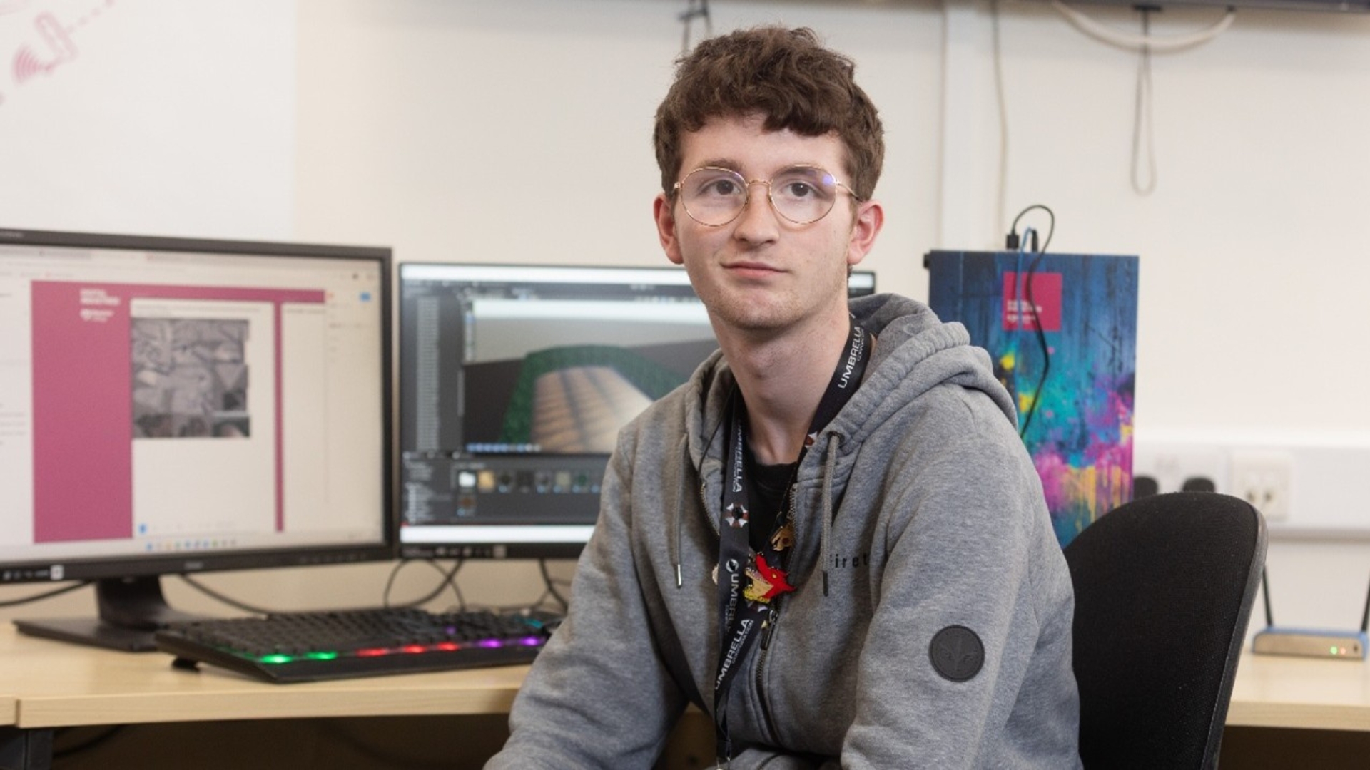 Selby College student in the digital industries studio
