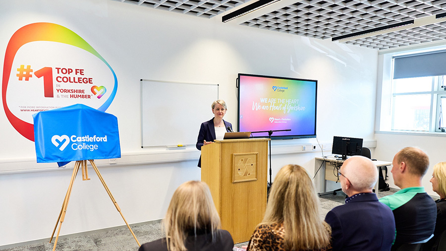 Yvette Cooper giving her opening speak