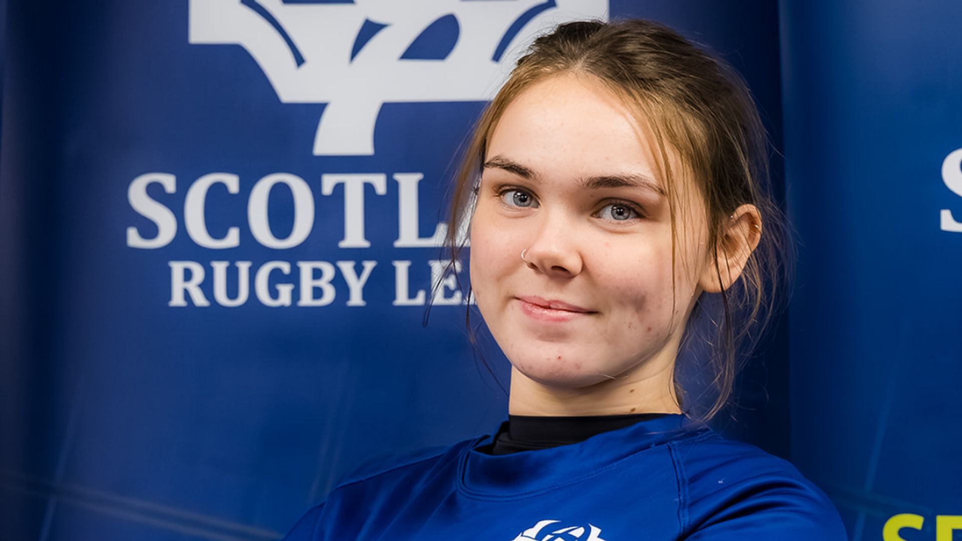Emily in her Scotland Rugby League kit. 