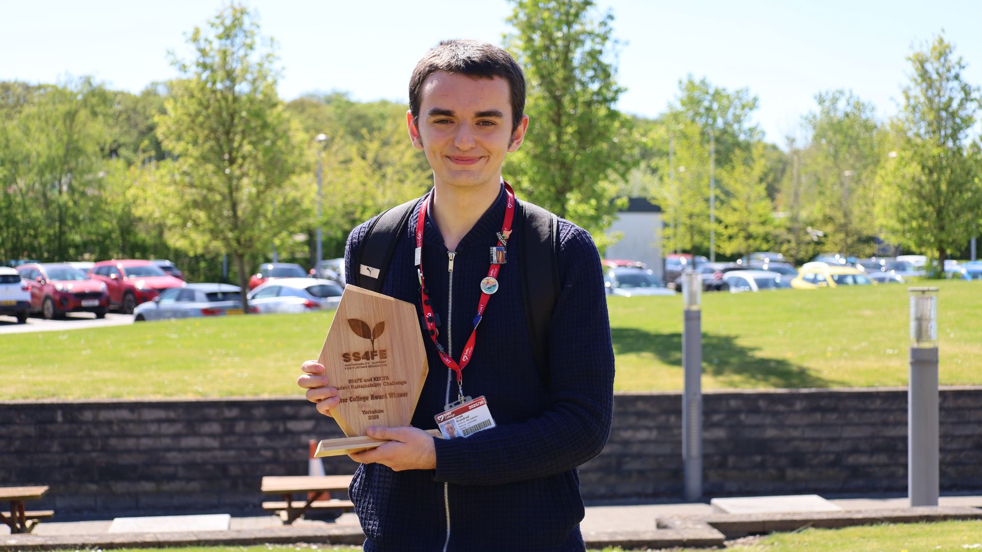 Student with trophy
