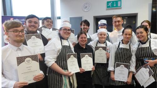 Students with their awards 