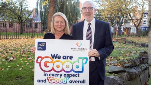 Principal and Chief Executive Sam Wright and Chair of Governors Andrew McConnell OBE at the Heart of Yorkshire Education Group