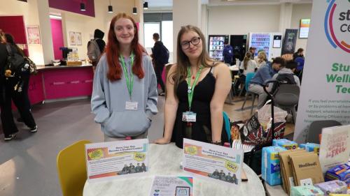 Student Leaders at their stall at Wakefield College Freshers'