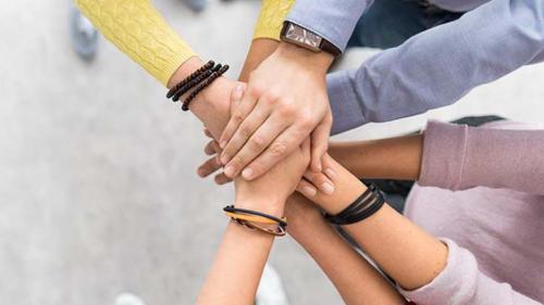 Hands touching 