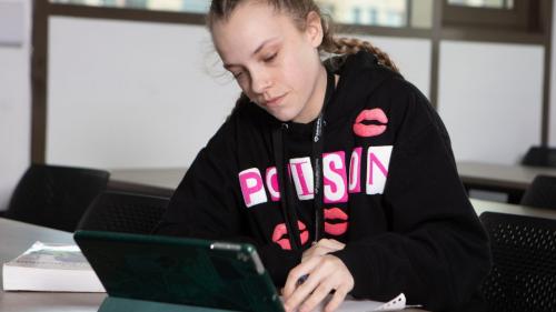 Student on a tablet 
