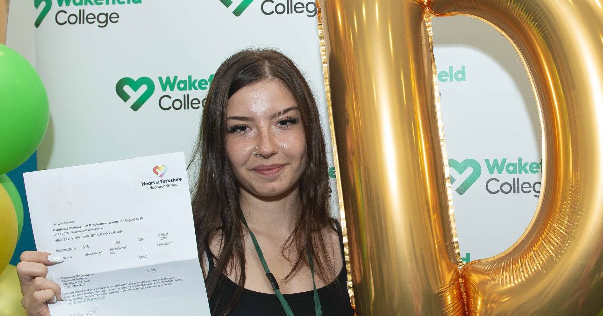 Oliwia celebrating her results