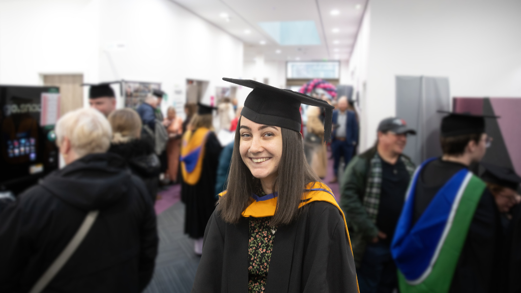 Student in a cap and gown
