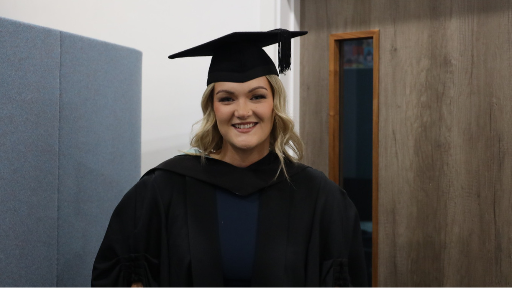Student in a cap and gown