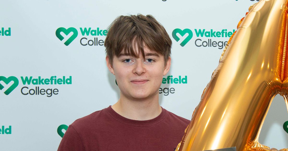 Student Lucas collecting his results