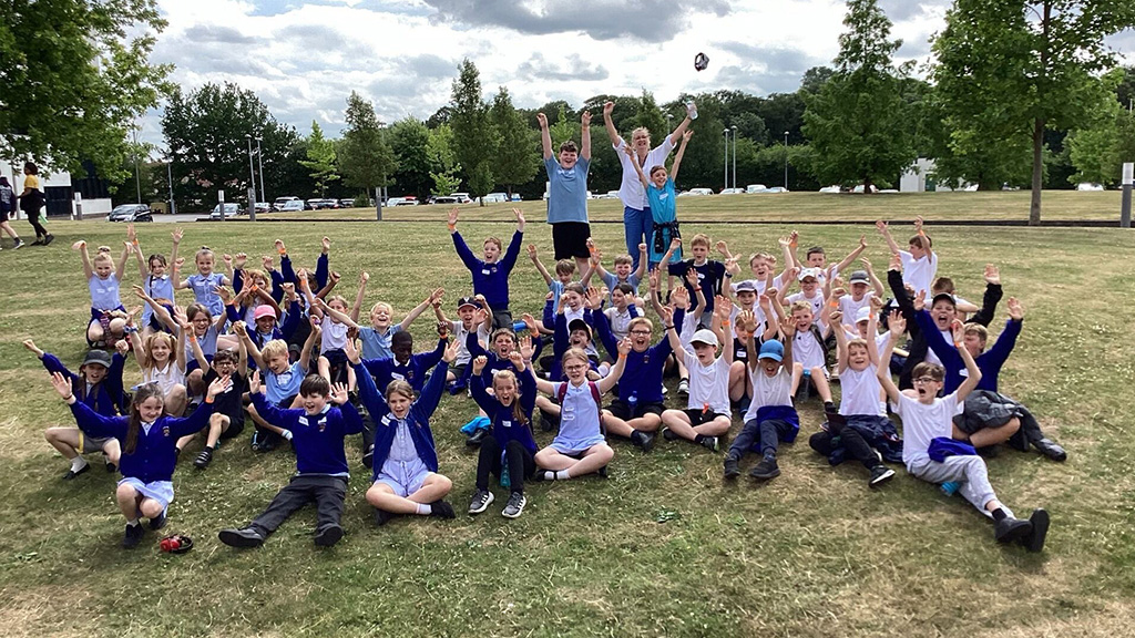 Primary school pupils visiting the college